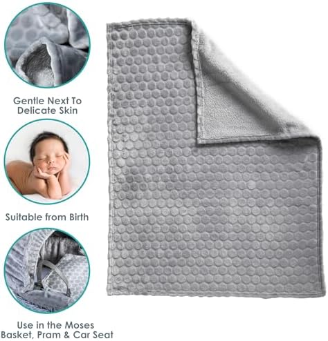 Clair de Lune | Marshmallow Baby blanket | 90 x 70cm | Essential Super Soft 100% Polyester for newborn