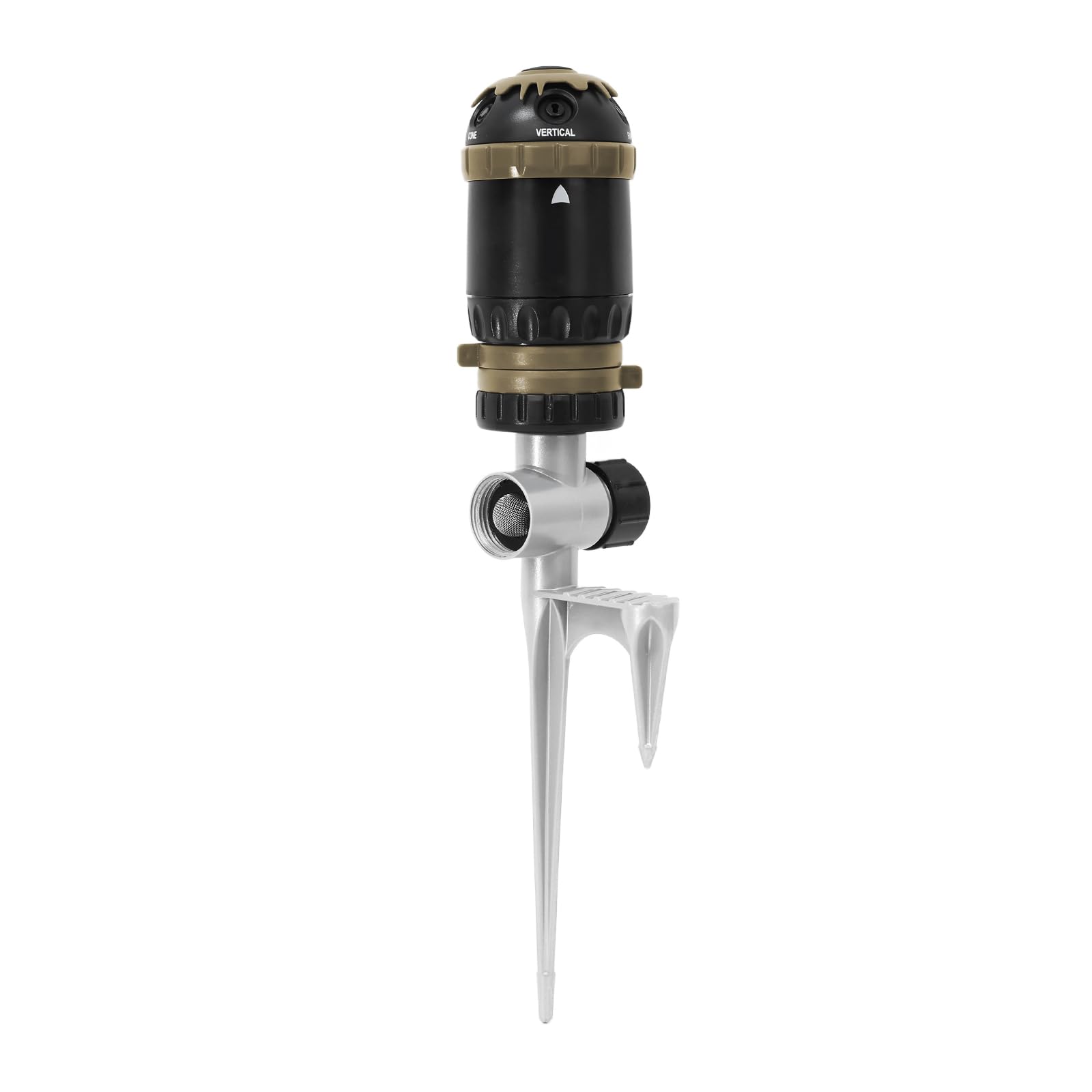 RESTMO Gear Drive Sprinkler with Step Spike Base, Brown