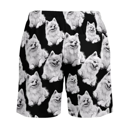 Pomeranian Dog Beach Shorts for Men Swim Trunks Quick Dry Swim Shorts with Compression Liner Pocket4