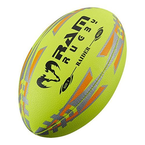 RAM Rugby Ball Raider 2.0 Match - 4-lagig Mit 3D-Grip Größe 5/4/3