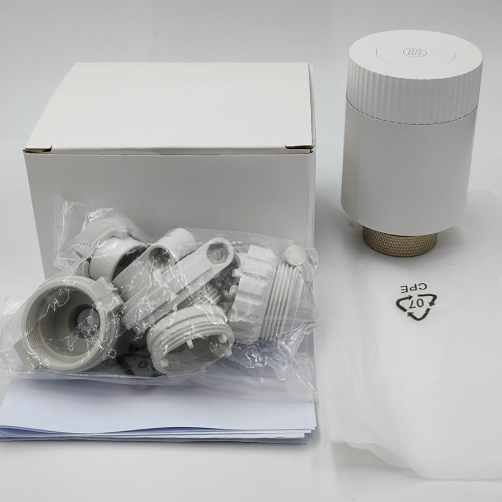 Válvula termostática de radiador TRV programable, control de temperatura con programación personalizada y conector M30 x 1,5 mm, compatible con sistemas de calefacción doméstica, rango ajustable de 5