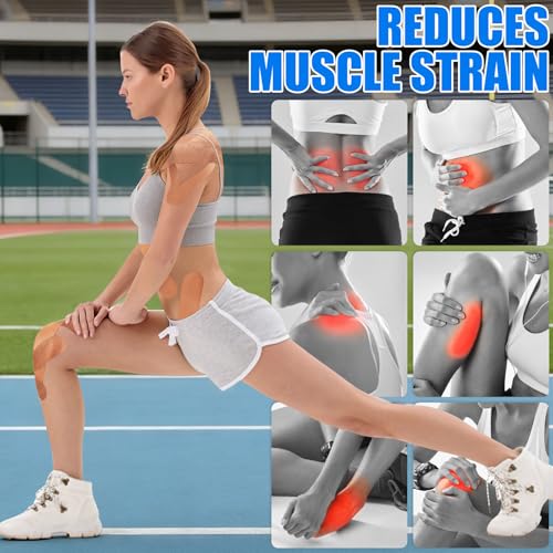 Image of 3 Rolls Kinesiology Tape, Waterproof, 3in x 5.5yd, Beige | Water-Resistant & Breathable, Latex-Free Cotton for Muscle & Joint Support During Powerlifting, Cross Training & Workouts