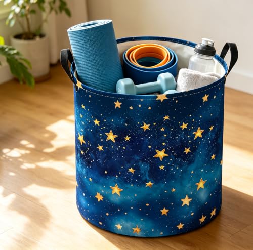 Image of 19.7 inch Laundry Basket,Dirty Clothes Hamper,Waterproof Storage Bin,Room Decor,Gift Baskets(Sky)