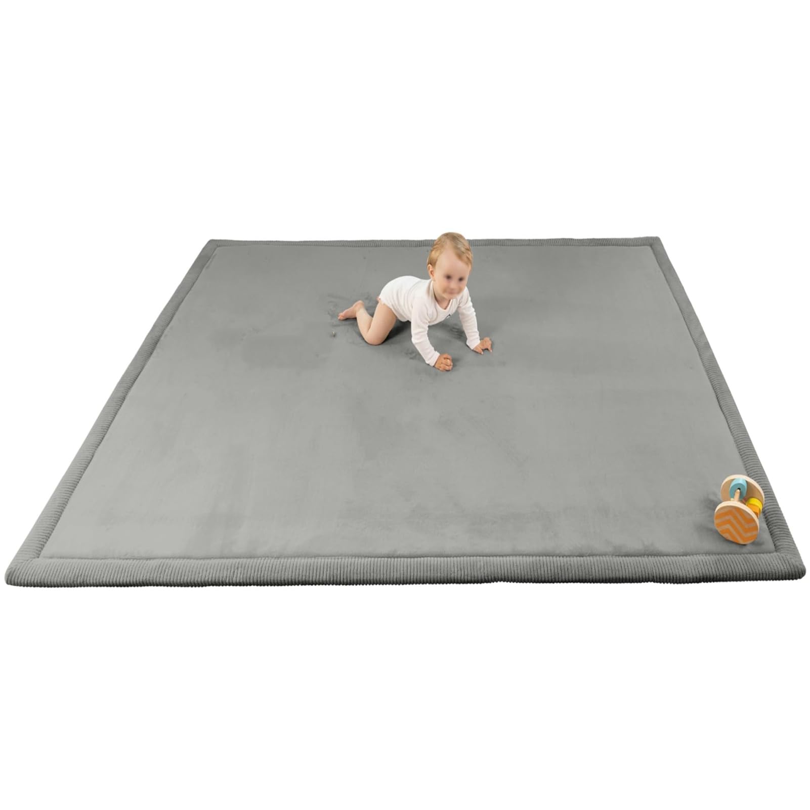 2CM Dicker Spielteppich Krabbelmatte Baby, Korallensamtteppich, Krabbelteppich, Kurzflor Teppich Wohnzimmer, Schlafzimmer, Tatami Matte, Kinderzimmer Spielmatte Kinder 200 x 200 cm