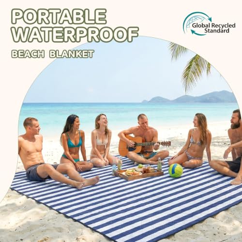 Genovega Waterproof Sandproof Beach Blanket Picnic Outdoor Mat Rug Extra Large Foldable Sand Free Big Giant XL Towel Car Essential Roadtrip Gadget Rv Accessories Gear Must Have Hiking Item Necessities - Image 3