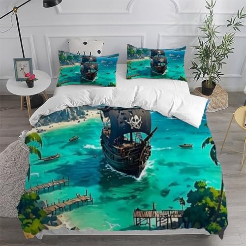 Housse de couette voile et navigation pour chambre d'enfant