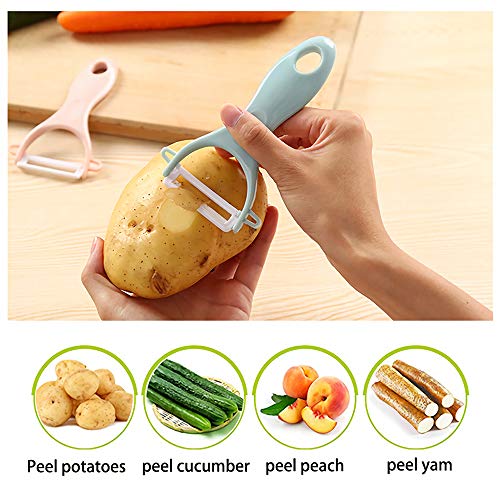 Leyme Vegetables Peeler Advanced Ceramic Peeler - Rust Prevention,Best Cutting Fruits Potato Peeler & Y Peeler Ceramic Carry And Store, Suitable For Home, Office, Travel.set Of 3(3, Green/Pink/Blue) #TOP1