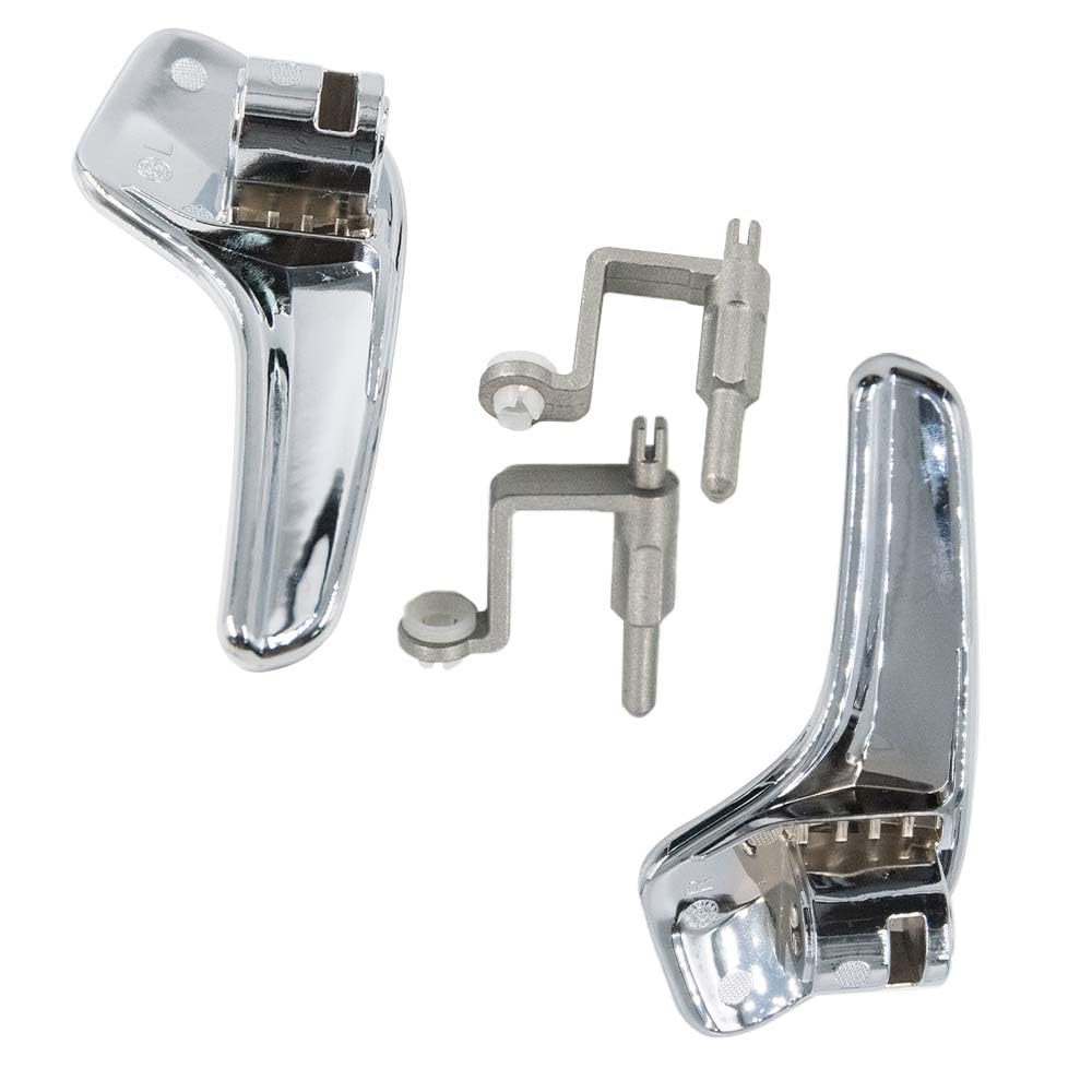 1 paire Poignée de porte intérieure Avant Gauche et Droite Chrome Compatible avec Opel Corsa D 2006-2014 13297813+13297814