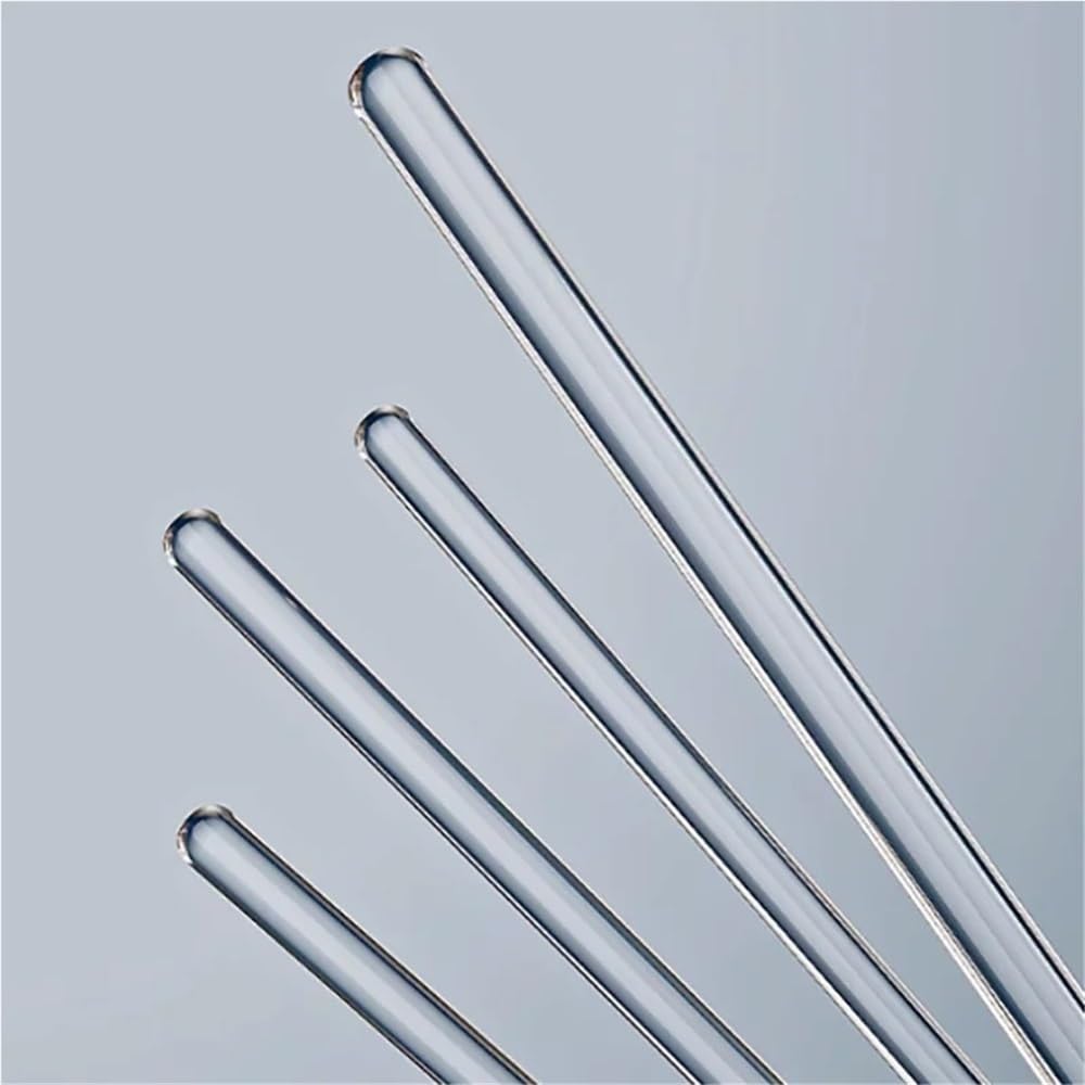 Varillas agitadoras de vidrio, Varillas de procesamiento redondas for quemar vidrio de borosilicato, guía de flujo transparente, 6-8mm x 15-40cm, 5 uds.(7mmX40cm)
