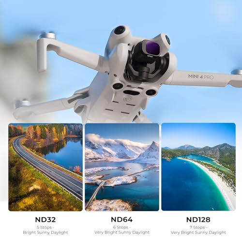 Image of K&F CONCEPT 6 Pack ND CPL Filter Kit Compatible with DJI Mini 4 Pro | CPL ND128 ND64 ND32 ND16 ND8, Light Reduction, Anti-reflective, Multi-Coated Gimbal Safe Optical Glass Filter - FD031