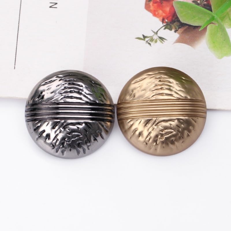 Metalowe guziki do płaszczy, 20 szt. Modnych okrągłych guzików na ubrania, swetry rozpinane, płaszcze, projekty rękodzielnicze(Silver,20 mm)