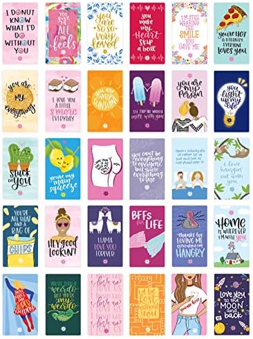 bloom daily planners Love Note Card Deck - Cute Sentimental Quote Cards - Set of Thirty 2" x 3.5" Cards - Assorted Designs