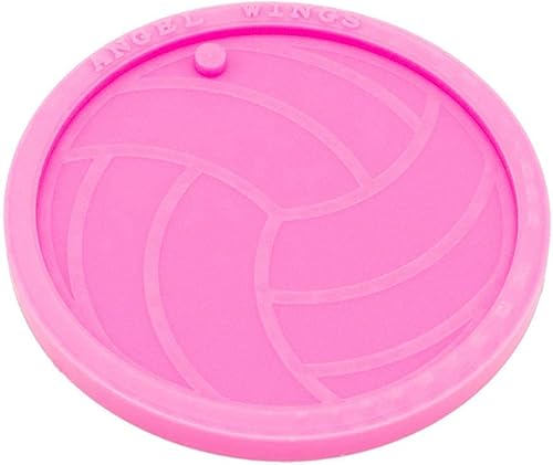 Miniatura 5 de Juego de 2 moldes de silicona para llavero de béisbol redondo creativo con agujero para manualidades, llavero, aretes, collar, colgante de joyería,