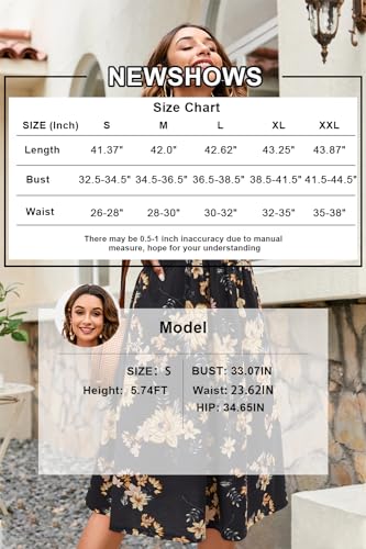 Image of Newshows Women's Pockets Wrap V Neck Floral Summer Vacation Casual Sundress | Wrinkle Free, Stretchy, Summer Beach Floral Sundress 2026, Casual Dress for Vacation, Guaduation, Side Pockets, A-line