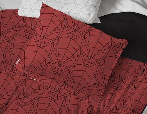 Image of Marvel Spiderman Twin Comforter Set 5 Piece Bedding for Boys, Red