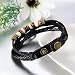JewelryWe Collares y Pulseras para Parejas,Colgante de Gatos Negro Blanco Acero Inoxidable,...