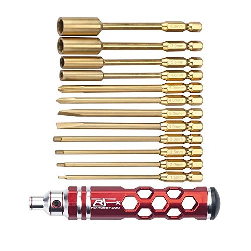 6,35 mm Hex Phillips Schraube Mutter Schlitz-Schraubendreher Multifuncational Reparieren Werkzeuge for RC Flugzeug FPV Flugzeug Drone (Color : 13 In 1