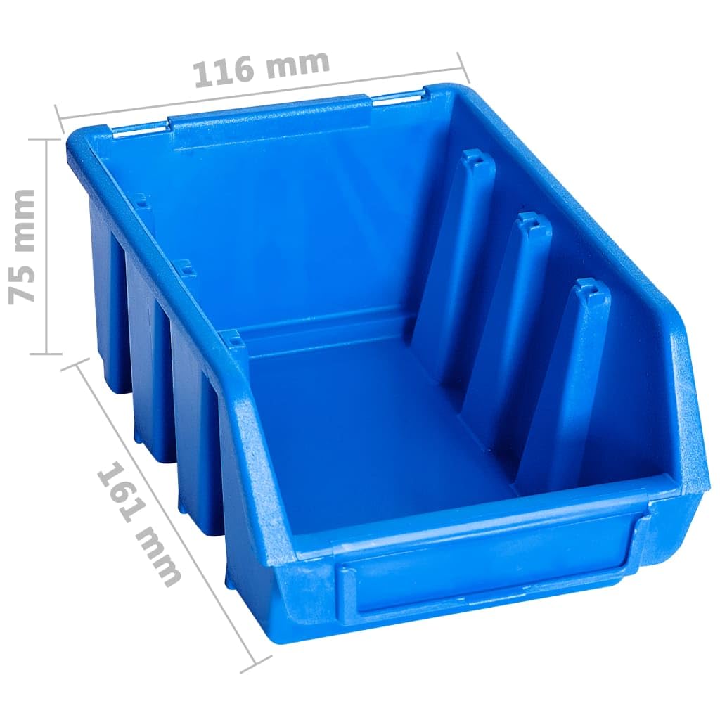 20 scatole impilabili in plastica blu, per officina, garage, viti, piccole parti