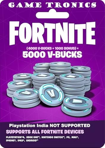 Fortnite 5000 V-Bucks Gift Card Code Only (NO CD/DVD)