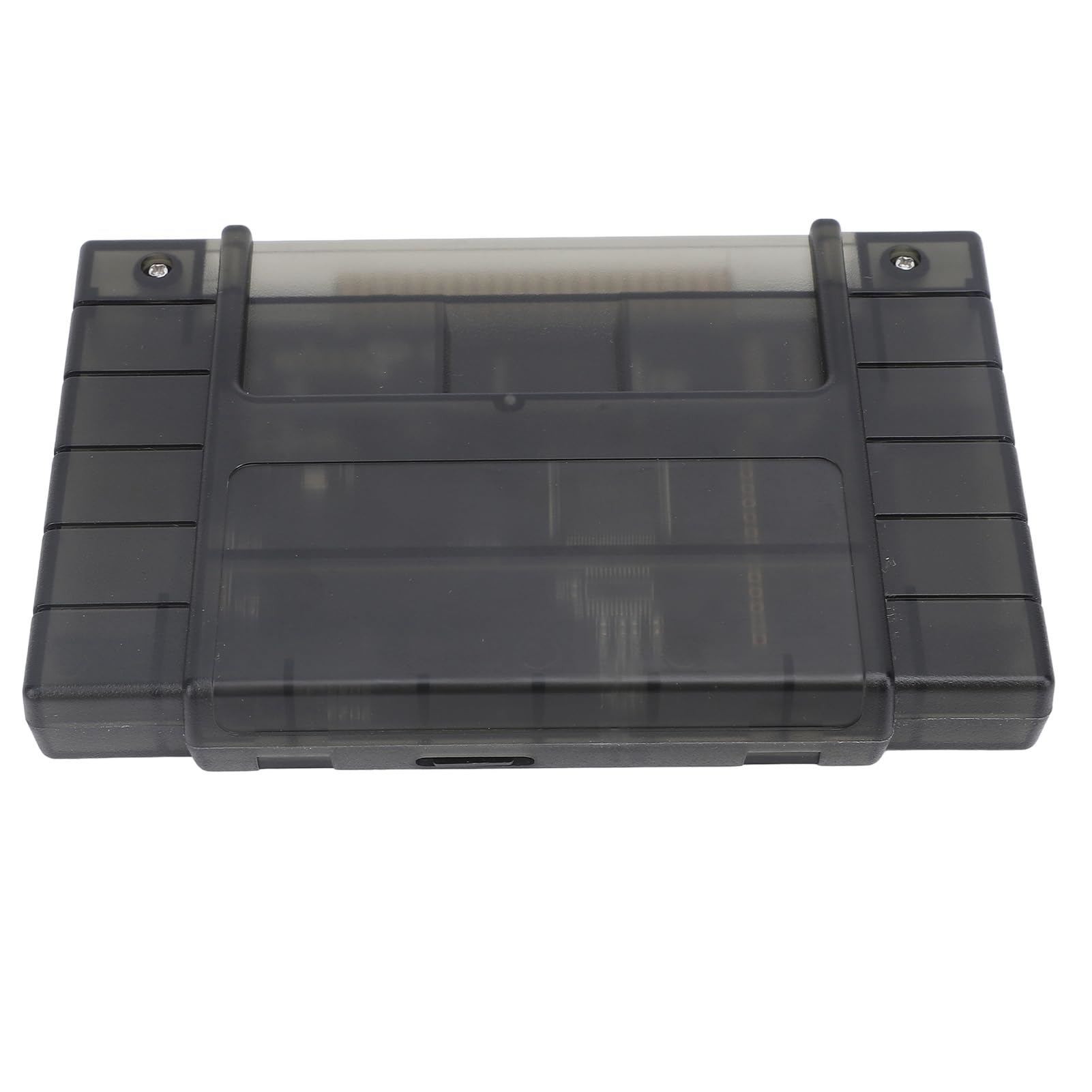 Cartucho de juegos 3000 en 1 V1.0 con tarjeta de memoria de 8 GB para consola SNES, cartucho multijuego compatible con FAT16 y FAT32, función de guardado automático para (Negro transparente)