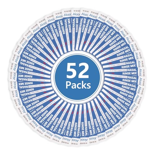 Alaoo Sal Nasal,52 PCS Suero Fisiologico para Alivio Congestión Nasal y Limpieza Nasal, Limpiador Nasal Niños y Adulto para Enjuague Nasal, Lavado Nariz, Alivio Conductos Nasal