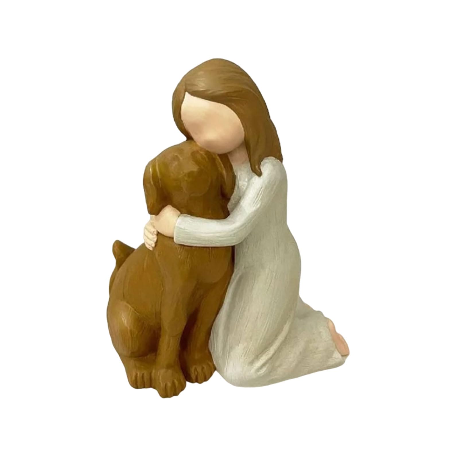 Jiingekk Girls A Pet Loss Dog Lover Hold Statue Resin Friendship Sculpture Figure Passeds Way Memorials Gift Resin Statue
