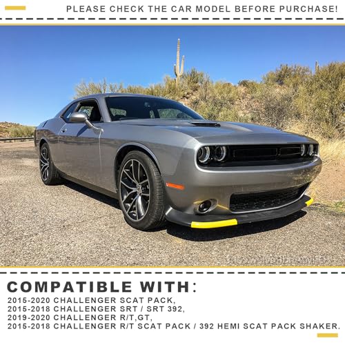 KETAI Front Lip Protector Compatible with 2008-2023 Dodge Challenger RT Bumper Lip Splitter Yellow (Pair) by KETAI - Image 3