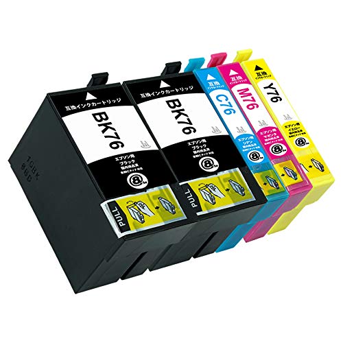 Amazon.co.jp: IC4CL76(IC76)BK×2/C/M/Y【全色大容量】5本セット
