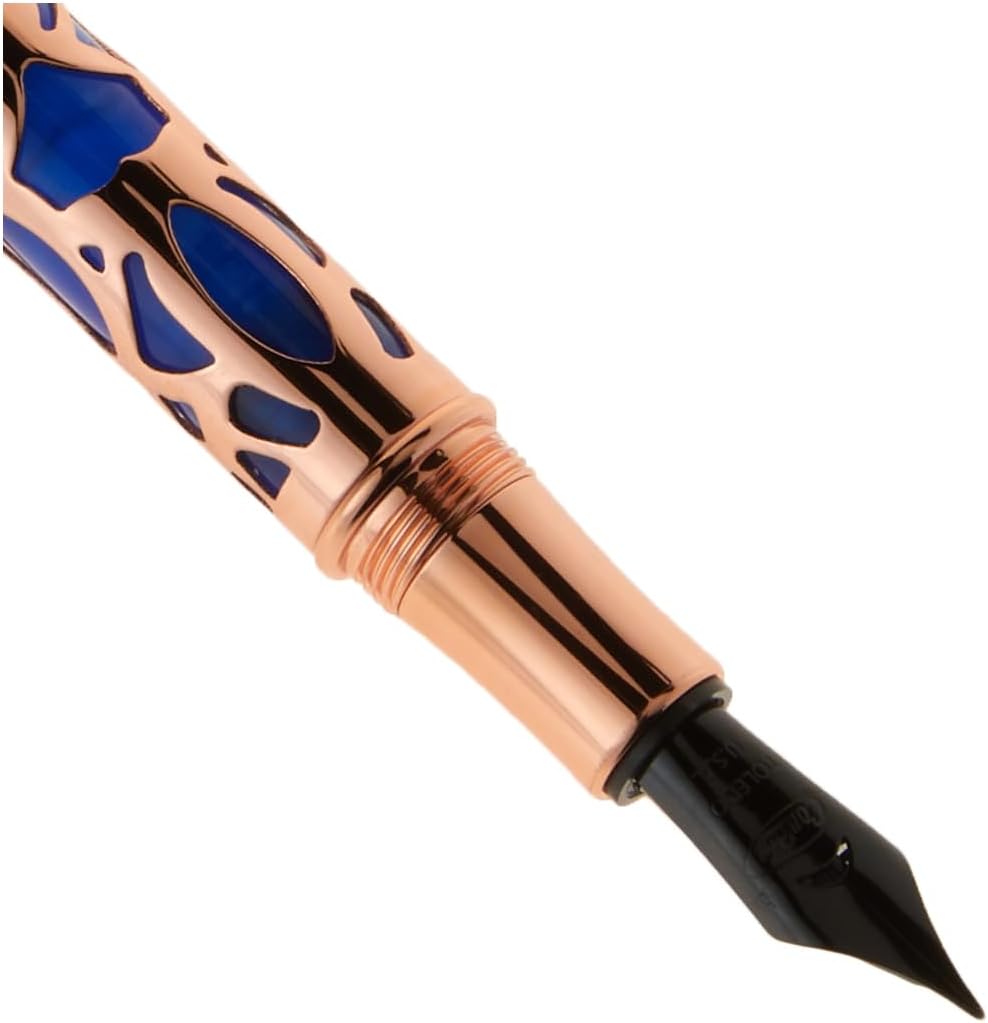 Conklin Endura Deco Crest Fountain Pen in Blue, Extra Fine Nib, Premium Writing Instrument