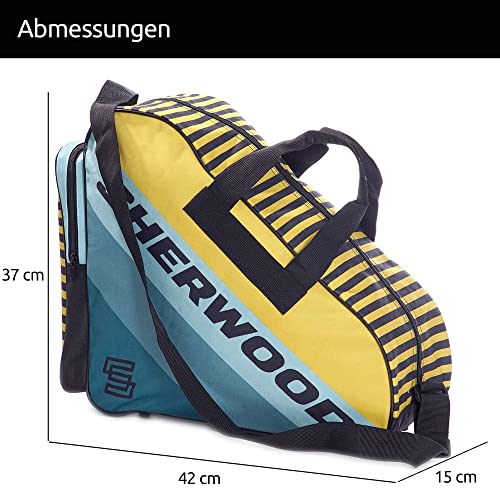 Sherwood Schlittschuhtasche, Inliner-Tasche für Erwachsene und Kinder, Eishockey-Bag, ideal für Rollschuhe und Eislaufschuhe (Pine/Kiwi)