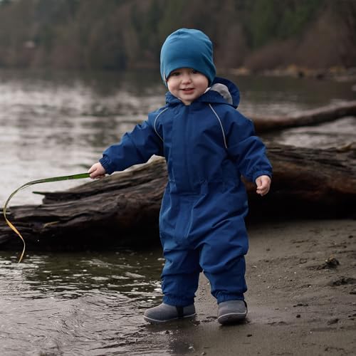 Image of JAN & JUL Cozy-Dry Snow & Rain Play Suit for Toddlers | Waterproof, Fleece-Lined, PFAS-Free, One-Piece Coveralls for Kids, Windproof, Adjustable, Safety Reflective Piping