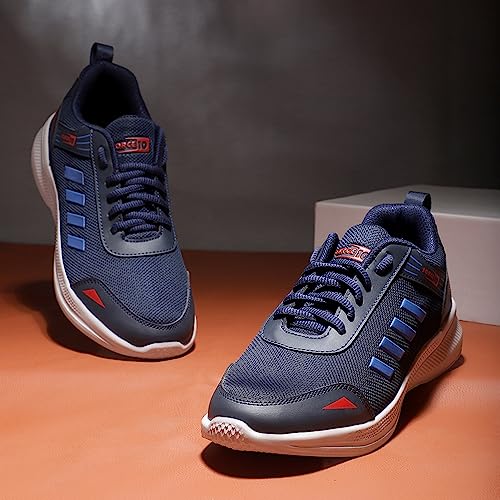 Image of Liberty Force 10 Navy Blue & Olive Green Running Shoes for Men