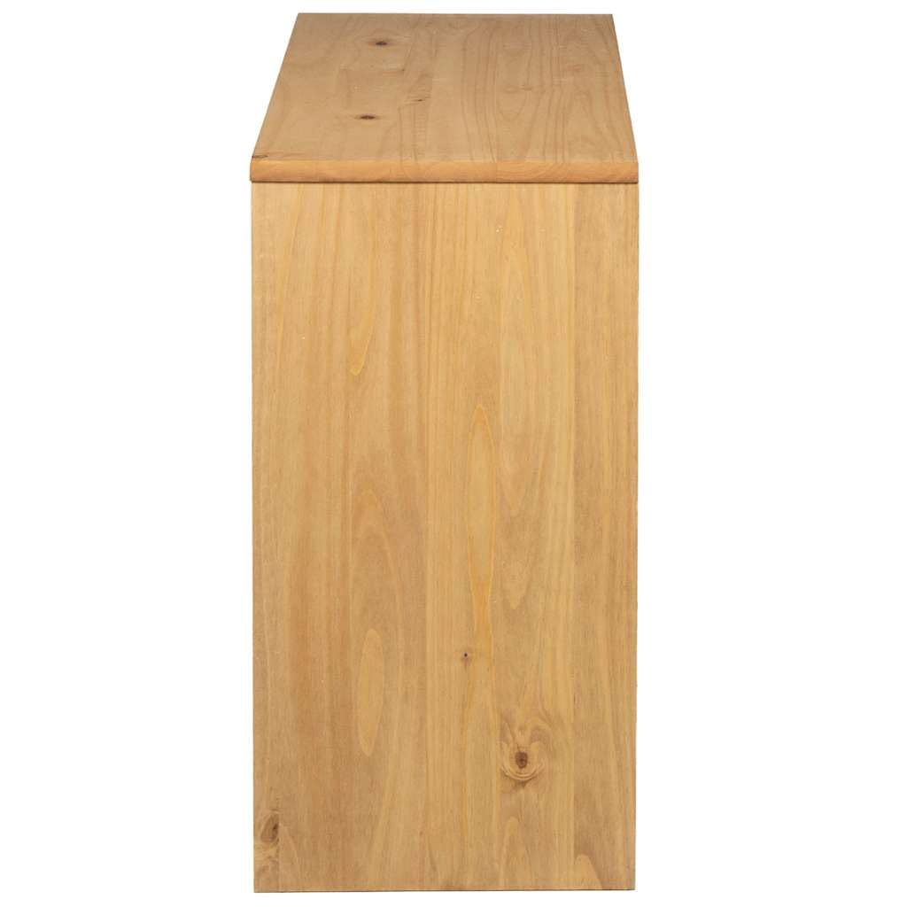 Mesa consola clásica de madera de pino en imitación de roble con espacio de almacenamiento, mesa consola 89