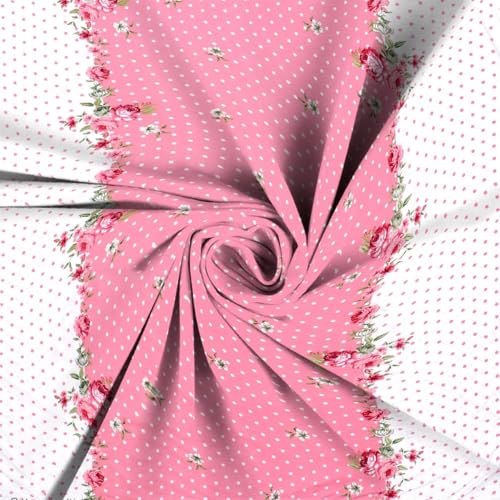 Image of Pure Cotton 220 tc Flat Single | Diwan | Coat Bed Bedsheets for Summer Breathable | Wrinklefree (Size-60 X 90 Inch) with 1 Pillow Covers (Size-17 X 27 Inches, Floral, White & Pink)