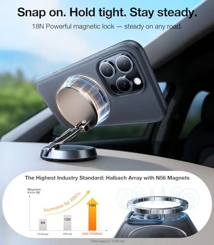 Image of TORRAS for iPhone 15 Pro Case 360 Magnetic Stand O3 Fitness Series, [Fit for MagSafe] [360 Rotating Kickstand] 4X Mil-Grade Shockproof, Slim Protective Phone Cover, Translucent Obsidian Black