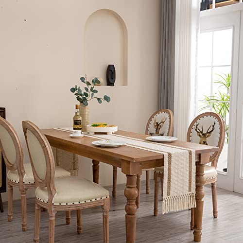 Kadyhoom Burlap Table Runner 72 Inches, Boho Table Runner For Farmhouse Decor Boho Decor, Coffee Table Runner With Tassel For Holiday/Wedding/Party/Farmhouse/Kitchen/Dining Table Decor #TOP3