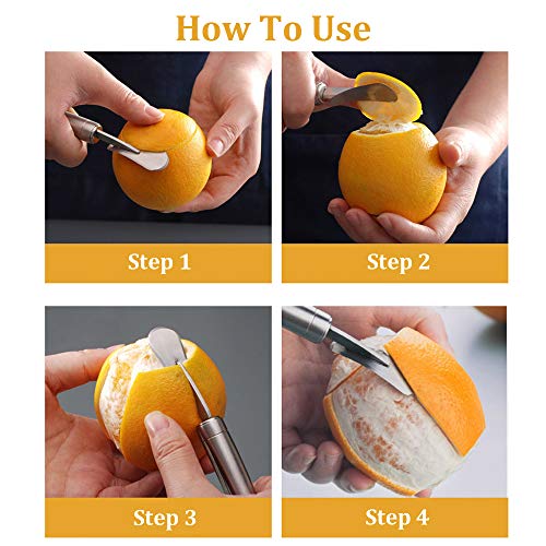 Orange Citrus Peelers Stainless Steel Slicer Cutter Peeler Remover Opener Humanized Design Curved Handle Fruit Tools Kitchen Gadget #TOP2
