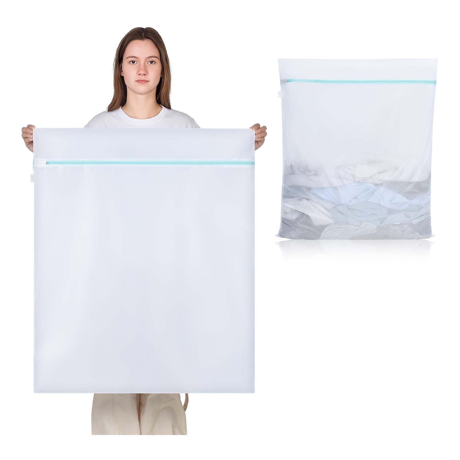 OTraki Wäschenetz für Waschmaschine Mesh Wäschesack Schmutzwäsche Wäschenetz Wiederverwendbar Wäscheklammerbeutel mit Kordelstopper Schuhwaschbeutel Waschmaschine 70x90cm (1 Stück)
