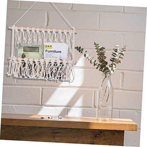 Toyvian Cremalheira Tecida Prateleira De Armazenamento De Parede Do Quarto Rede De Boneca De Macramê