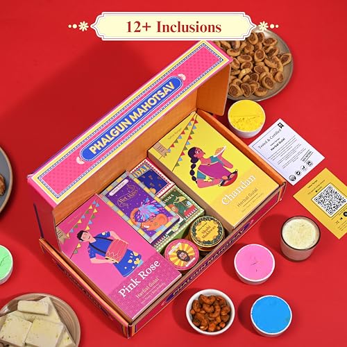 Image of Indian Karigar Phalgun Mahotsav 2026 | 13 Inclusions | Holi Gulal for Holi Colour 320g | Thandai Powder + Shahi Mukhwas + Holi Song Card & More | Organic Skin Safe Holi Colors With Certificate & Greeting Card | Holi Gifts (Phalgun Mahotsav Holi Colour Gift Box)