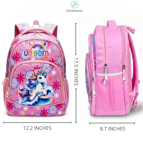 Image of Stylbase Kid School Backpack Bag for Girls and Boys | Ideal School Picnic Travel & Travelling Bag |17 Inches 4 Compartments, Water-Resistant Multipurpose for Kids