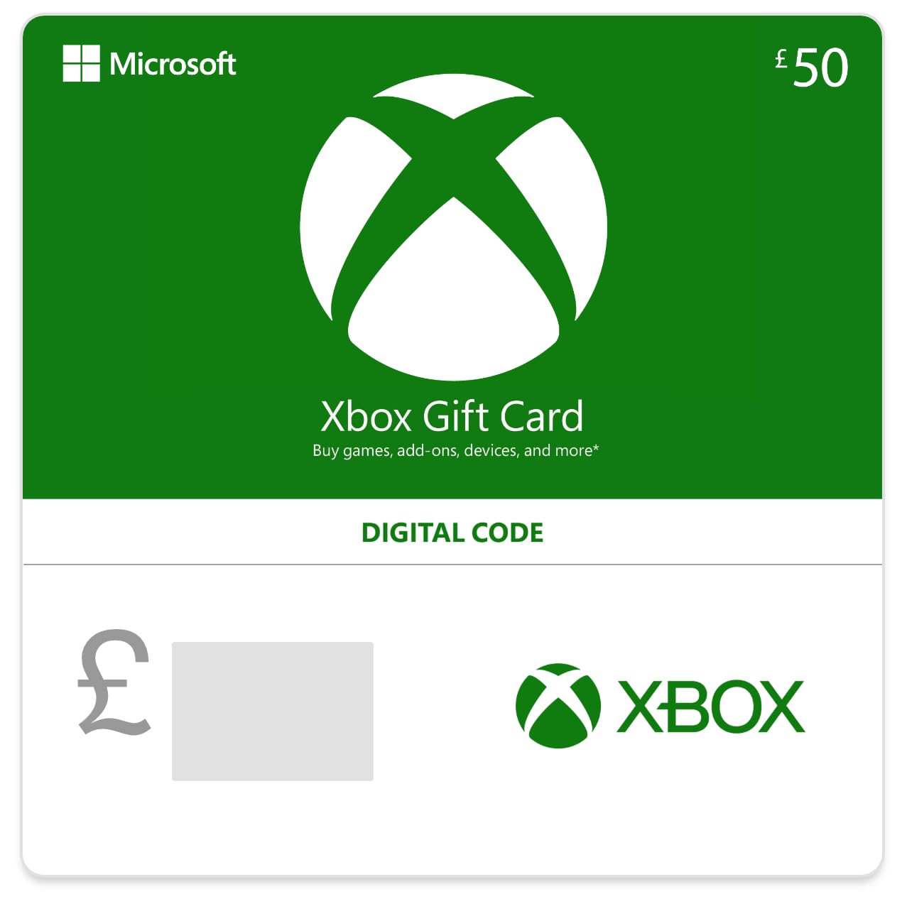 Microsoft XBOX LIVE £50 Gift Card - UK Redemption - Delivered by email