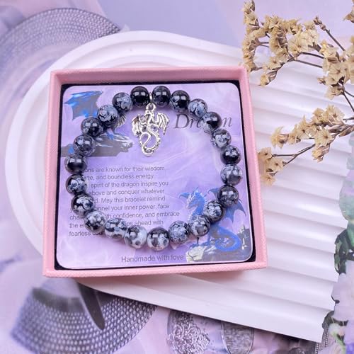 Dragon Bracelet Jewelry Inspiration Gift for Dragon Lover Dragon Spirit Animal Gift, Black4