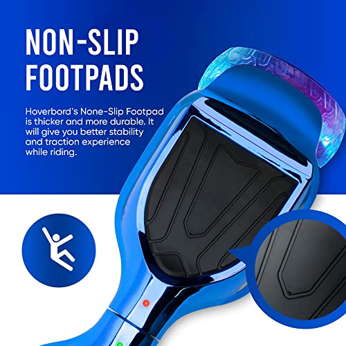 EMAXUSA, Hoverboard with 6.5" Full Light Up Wheels, Bluetooth Hover Board with Non-slip Footplates, UL2272 Safety Certified (Blue) - Thumbnail 2