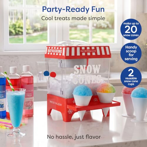 Image of Nostalgia Snow Cone Machine - Retro Table-Top 8 Oz Snow Cone Maker