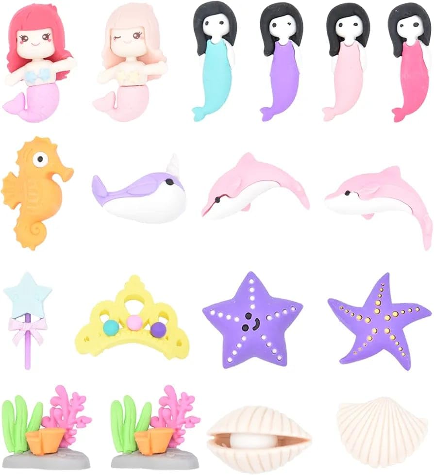 Image of DEOXY Fairy Tale Palace Erasers for Kids - Stylish Erasers for Girls, School Stationary Kit for, Birthday Return Gifts for- Pack of 2 (QH-8384)