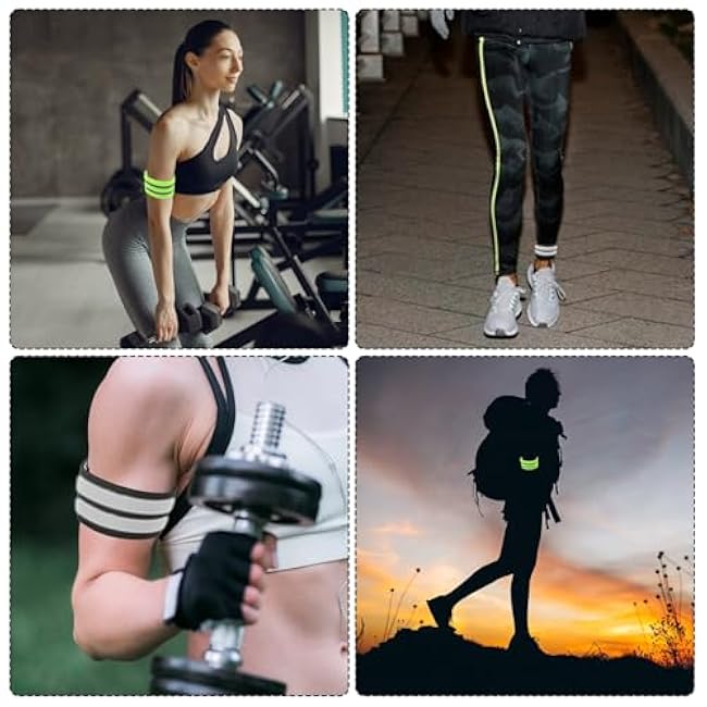 6Pcs High Visibility Reflective Bands, Elastic Ankle Straps Wristbands Reflective Arm Bands for Night Walking Reflective Gear for Bike Pants Cuff Clip Cycling Running Jogging Outdoors Hiking