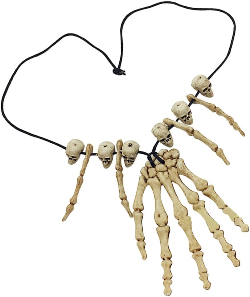 Bone Necklace Halloween Costume Accessory – Skeleton Skull Necklace for Voodoo, Witch Doctor, Caveman Cosplay & Party Dress Up - Image 2