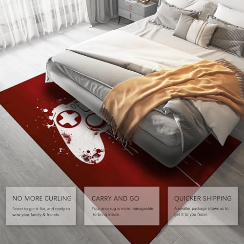 Tapis doux rouge à thème de jeu structure antidérapante haute densité - 5