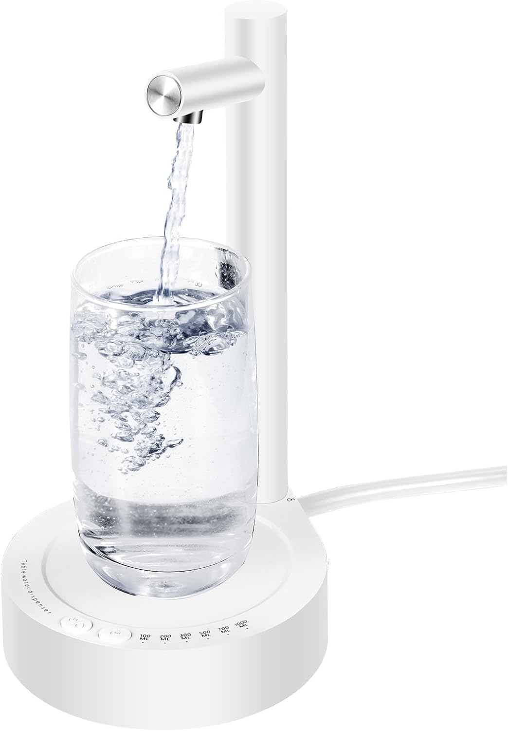 Dispenser Acqua Intelligente USB 22 cm | Batteria Ricaricabile, Funzionamento Silenzioso | Adatto per Casa e Viaggio, Portatile, Bianco